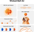 Smart Interactive Dog Toy, Wicked Ball AIR, Automatic Moving, Bouncing, and Rotating, E-TPU Material, IPX7 Waterproof Rating, Active Rolling Ball for Puppy, Medium and Large Dogs