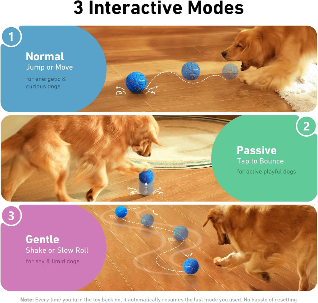 Smart Interactive Dog Toy, Wicked Ball AIR, Automatic Moving, Bouncing, and Rotating, E-TPU Material, IPX7 Waterproof Rating, Active Rolling Ball for Puppy, Medium and Large Dogs