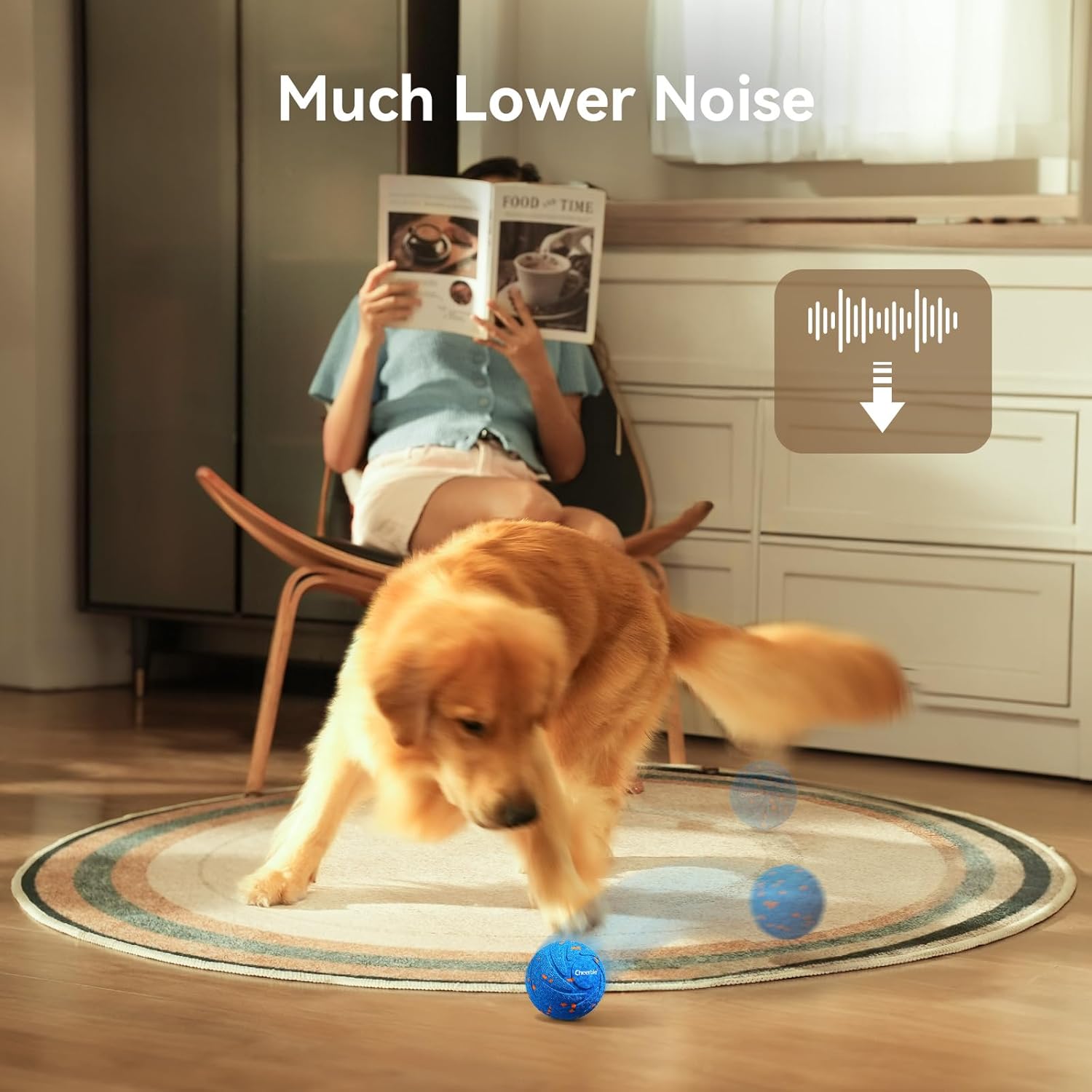 Smart Interactive Dog Toy, Wicked Ball AIR, Automatic Moving, Bouncing, and Rotating, E-TPU Material, IPX7 Waterproof Rating, Active Rolling Ball for Puppy, Medium and Large Dogs