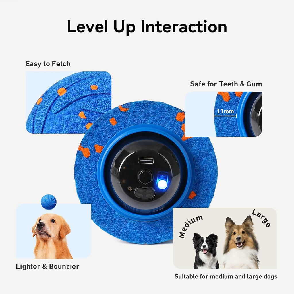 Smart Interactive Dog Toy, Wicked Ball AIR, Automatic Moving, Bouncing, and Rotating, E-TPU Material, IPX7 Waterproof Rating, Active Rolling Ball for Puppy, Medium and Large Dogs